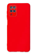 Mey İthalat® Samsung Galaxy A22 Kılıf Lansman Glass Kapak - Kırmızı