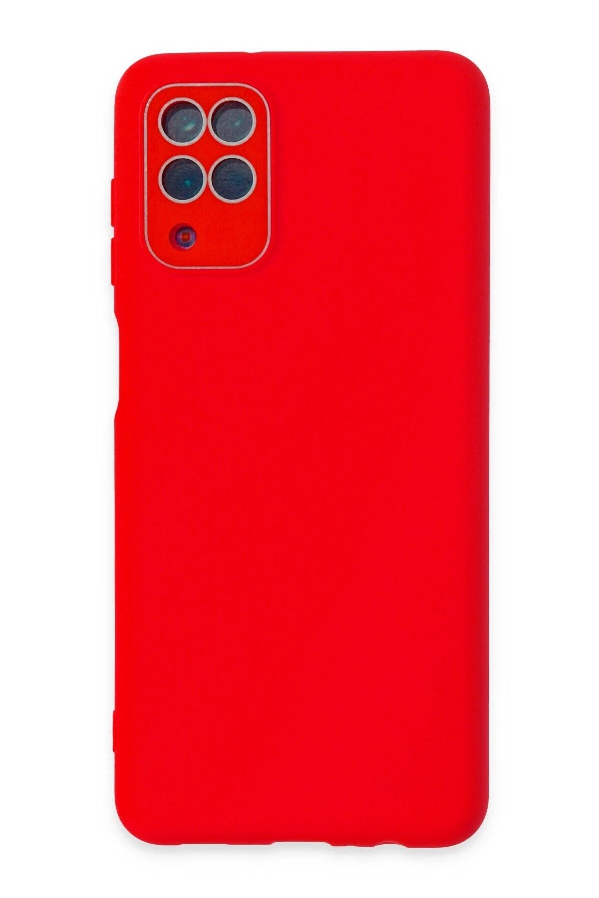 Mey İthalat® Samsung Galaxy A22 Kılıf Lansman Glass Kapak - Kırmızı