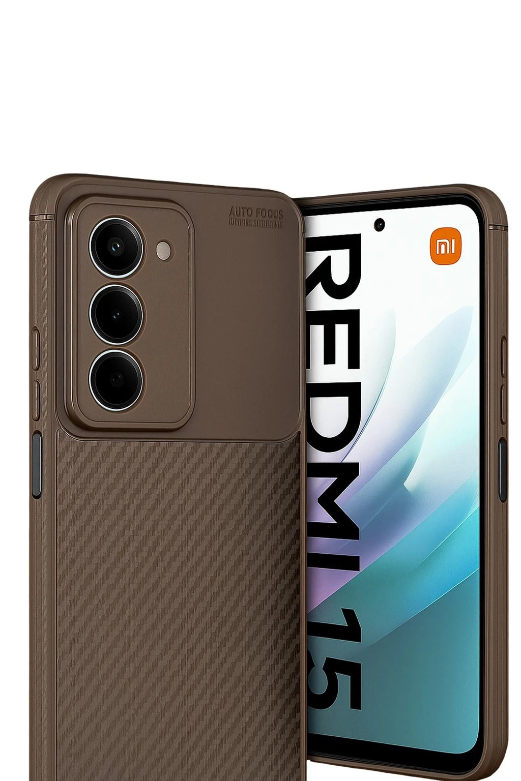 Mey İthalat® Redmi 15 4G Auto Focus Karbon Kapak - Kahverengi
