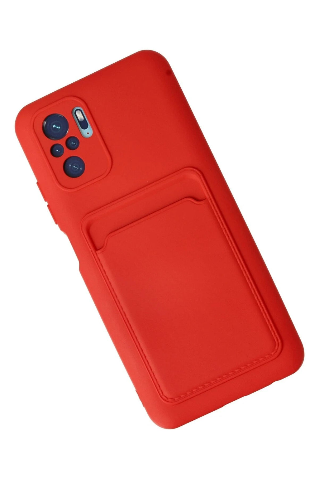 Mey İthalat® Redmi Note 10S Kılıf Kelvin Kartvizitli Silikon - Kırmızı
