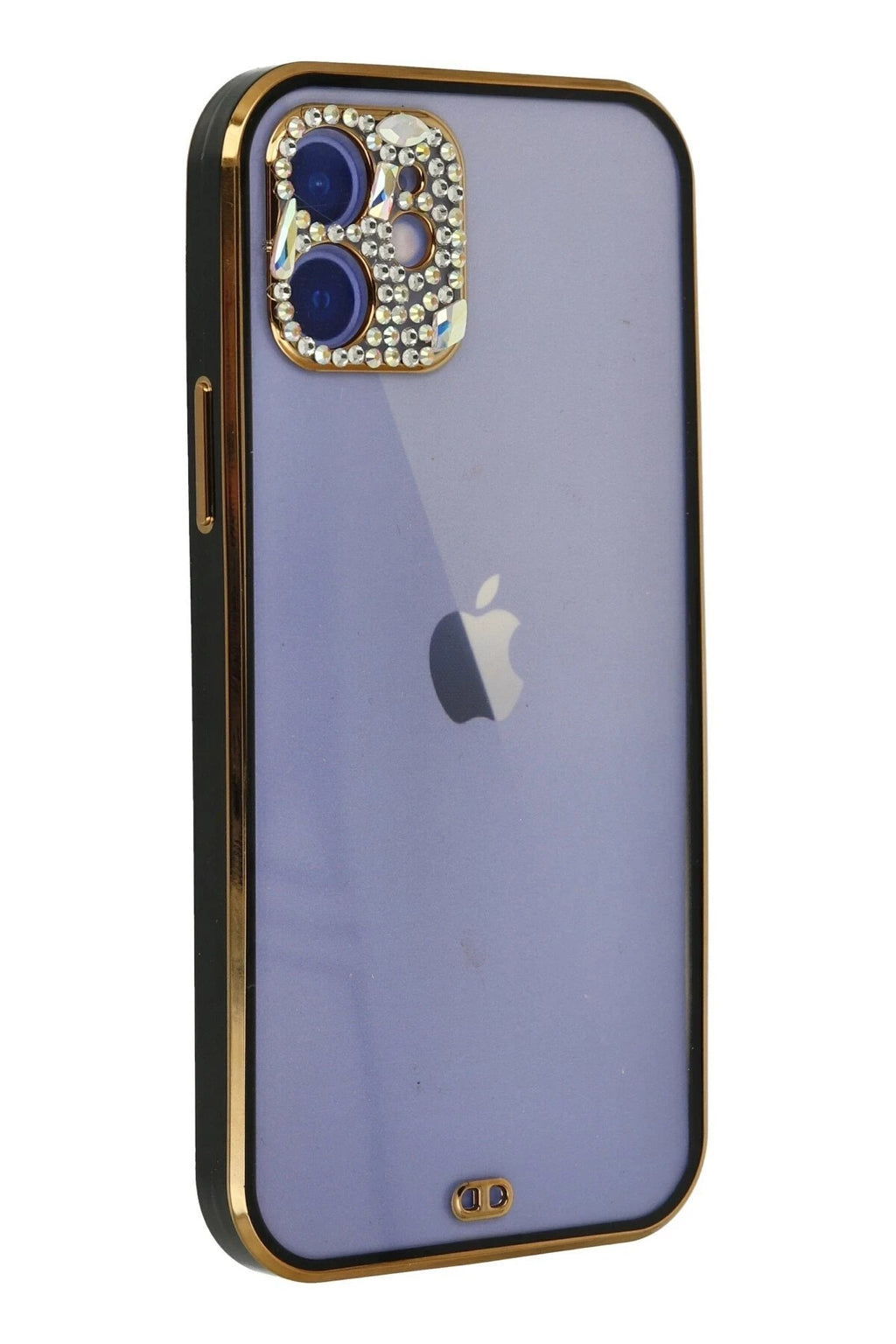 Mey İthalat® iPhone 12 Kılıf Liva Taşlı Silikon - Siyah