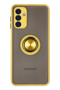 Mey İthalat® Samsung Galaxy A04S Kılıf Montreal Yüzüklü Silikon Kapak - Sarı