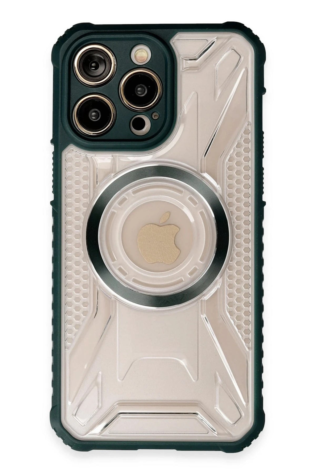 Mey İthalat® iPhone 14 Pro Kılıf Prag Magneticsafe Kapak - Koyu Yeşil