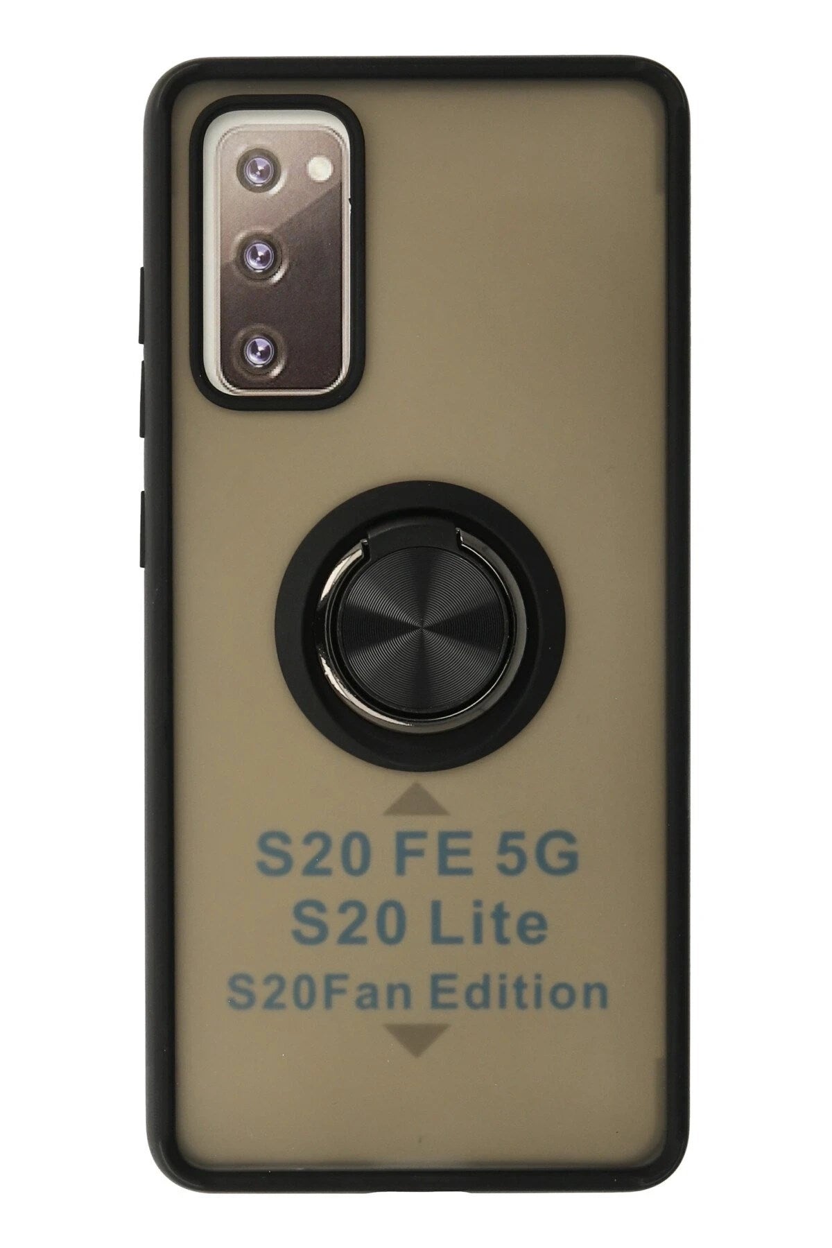 Mey İthalat® Samsung Galaxy S20 FE Kılıf Montreal Yüzüklü Silikon Kapak - Siyah