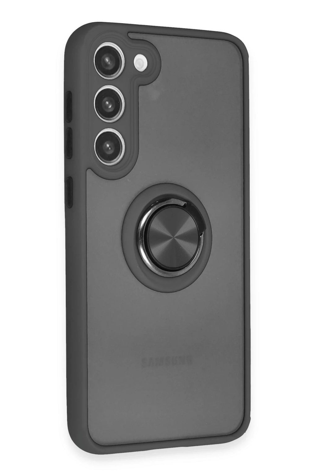 Mey İthalat® Samsung Galaxy S23 Plus Kılıf Montreal Yüzüklü Silikon Kapak - Siyah