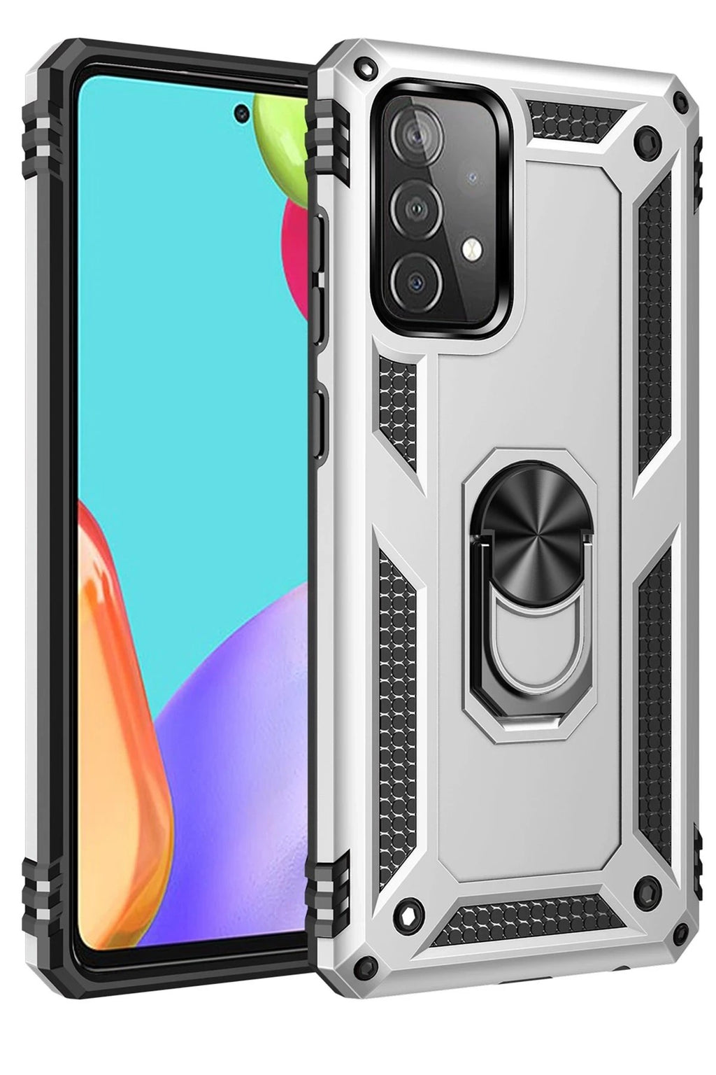 Mey İthalat® Samsung Galaxy A33 5G Kılıf Sofya Yüzüklü Silikon Kapak - Gümüş