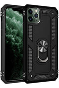 Mey İthalat® iPhone 11 Pro Max Kılıf Sofya Yüzüklü Silikon Kapak - Siyah