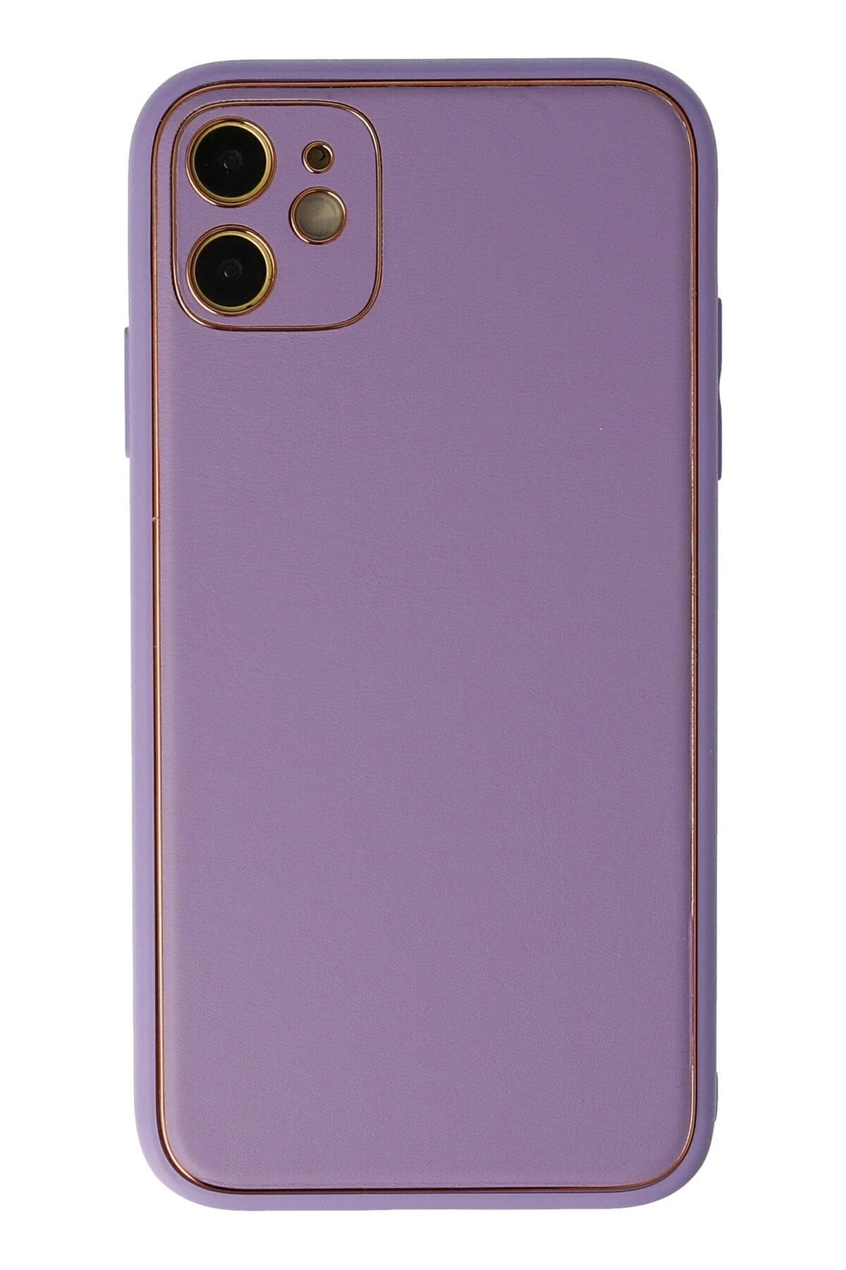 Mey İthalat® iPhone 12 Kılıf Coco Deri Silikon Kapak - Lila