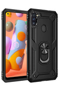 Mey İthalat® Samsung Galaxy A11 Kılıf Sofya Yüzüklü Silikon Kapak - Siyah
