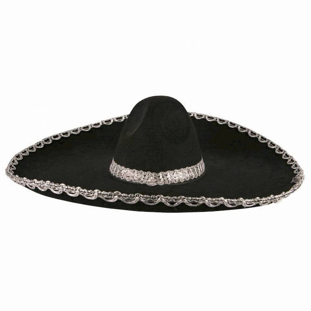 Mey İthalat® Sombrero Meksika Şapkası Mariachi Gümüş Şeritli Yetişkin Boy