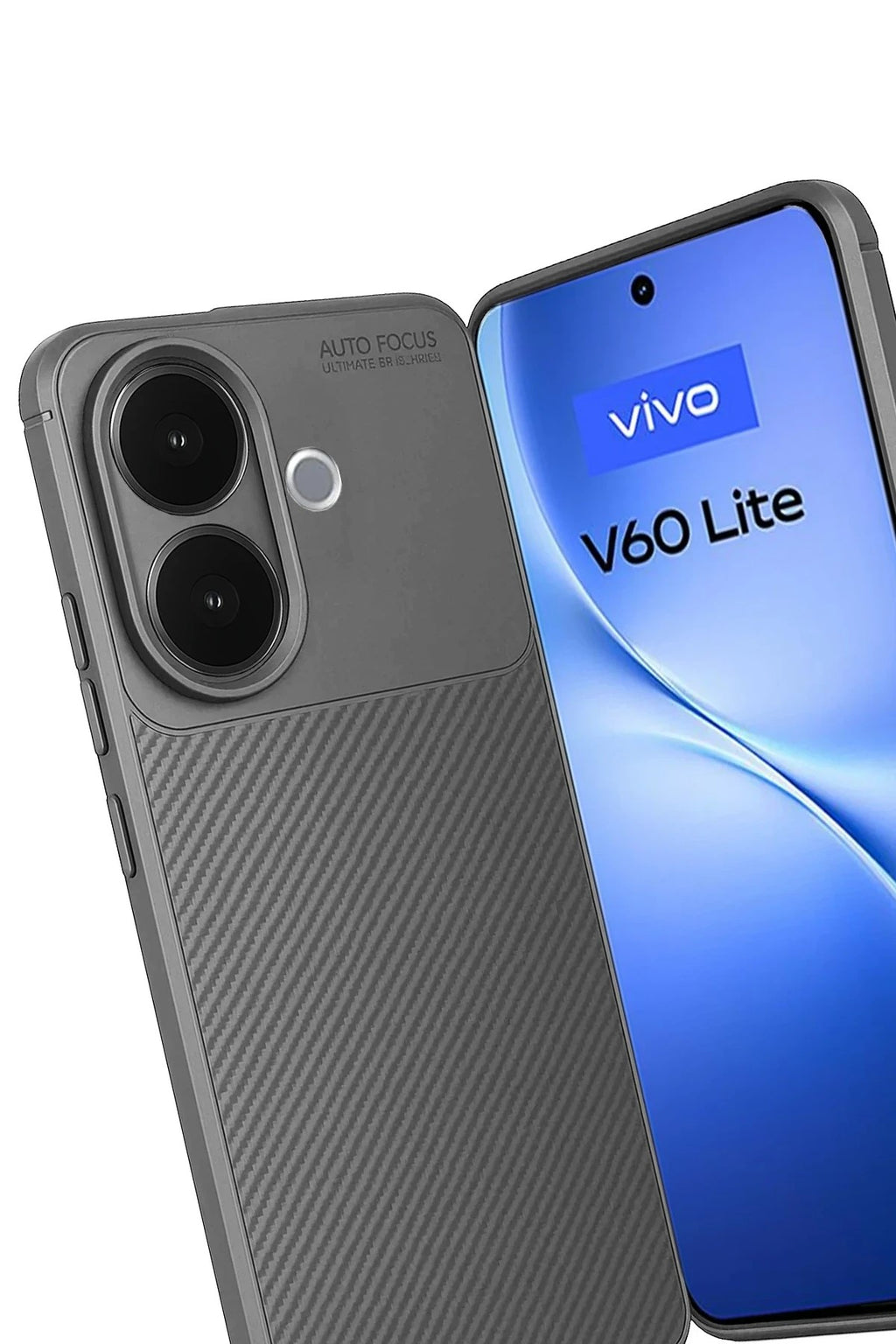 Mey İthalat® Vivo V60 Lite Auto Focus Karbon Kapak - Gri