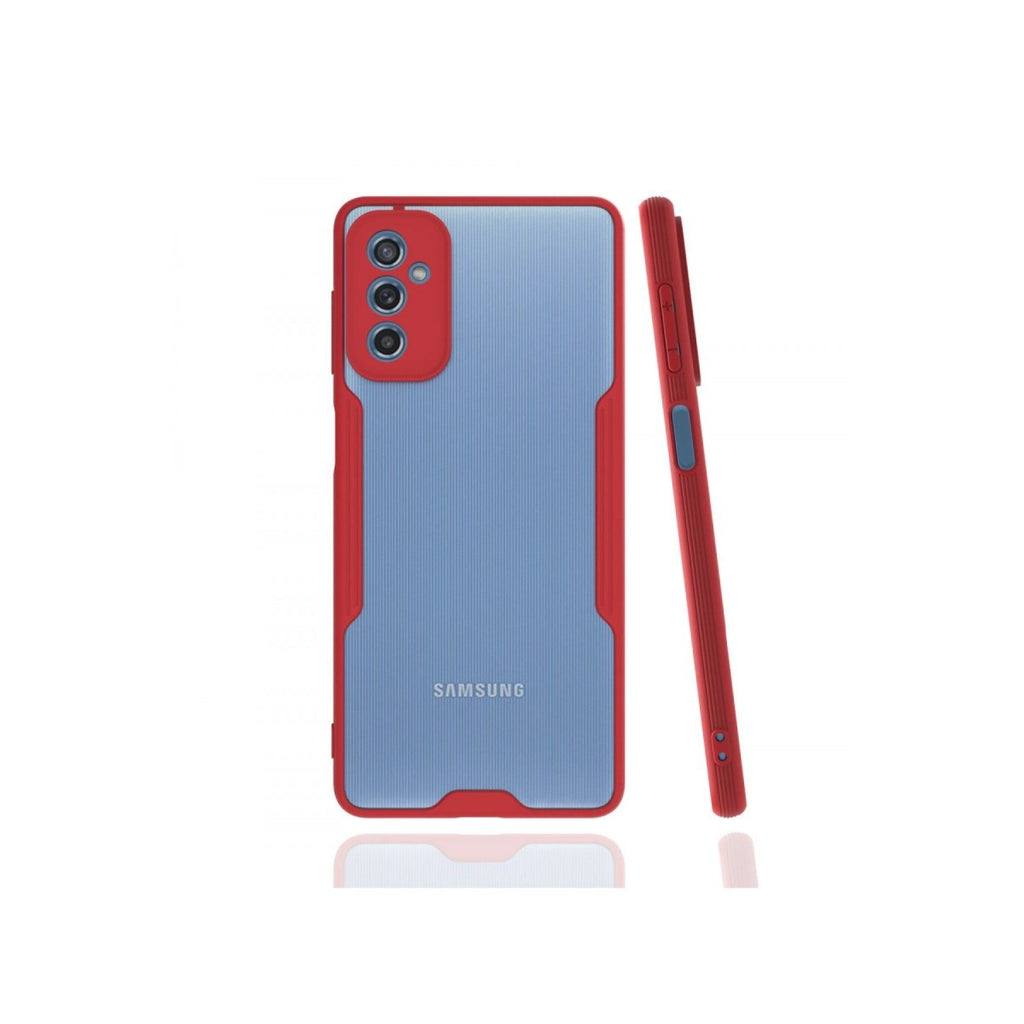 Mey İthalat® Samsung Galaxy M52 5G Kılıf Platin Silikon - Kırmızı