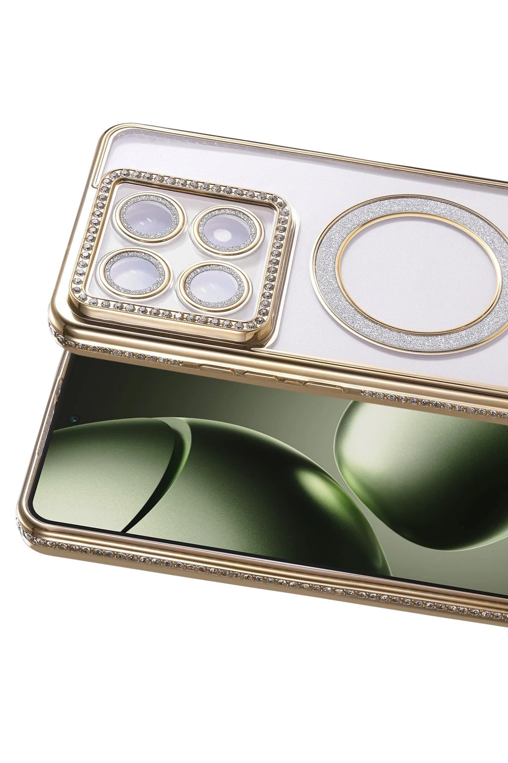 Mey İthalat® Mi 14T Pro Joke Simli Magneticsafe Kılıf - Gold