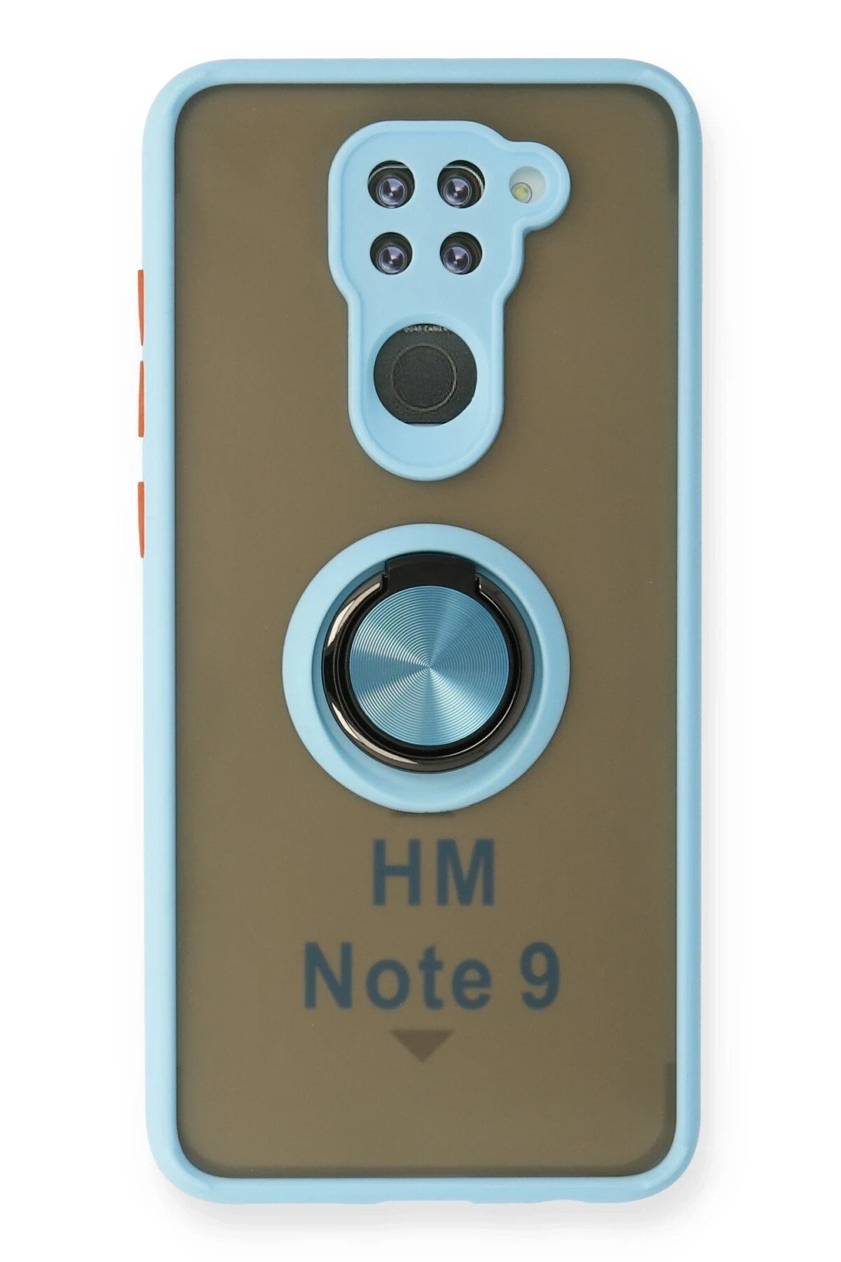 Mey İthalat® Redmi Note 9 Kılıf Montreal Yüzüklü Silikon Kapak - Buz Mavi