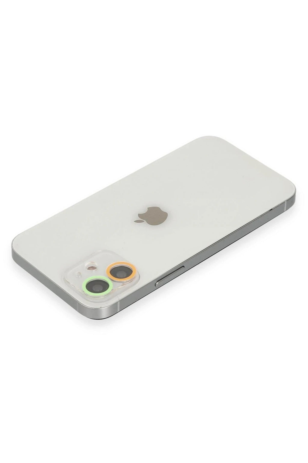 Mey İthalat® iPhone 12 Renkli Kamera Lens Koruma Cam - Turuncu-Yeşil