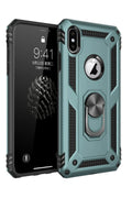 Mey İthalat® iPhone XS Max Kılıf Sofya Yüzüklü Silikon Kapak - Yeşil