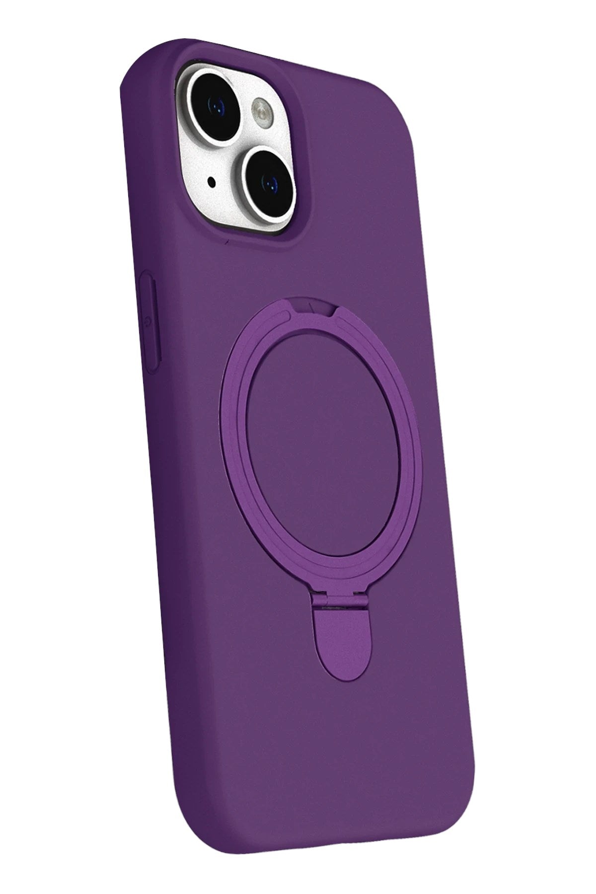 Mey İthalat® iPhone 15 Plus Regal Magsafe Standlı Kapak - Derin Mor