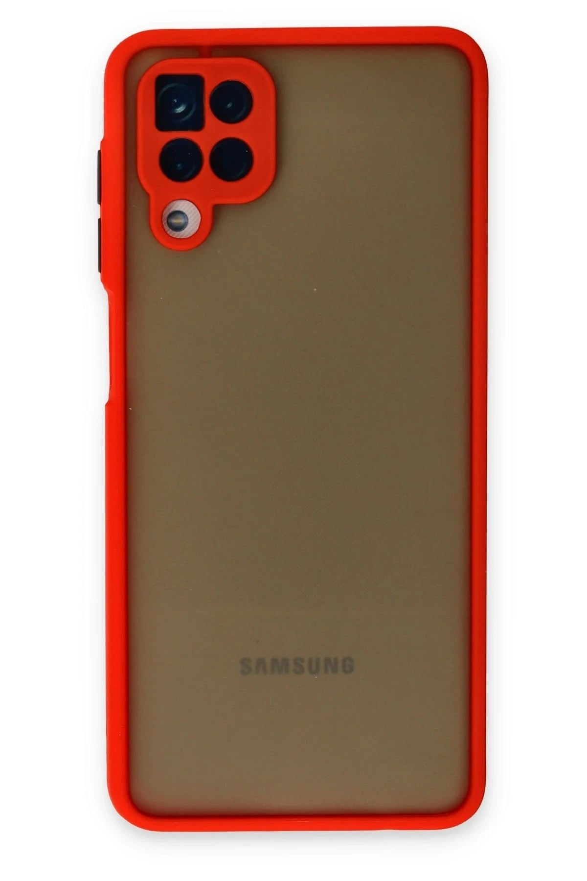 Mey İthalat® Samsung Galaxy A12 Kılıf Montreal Silikon Kapak - Kırmızı
