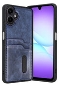 Mey İthalat® Samsung Galaxy A07 4G Sara Kartvizitli Deri Kılıf - Lacivert