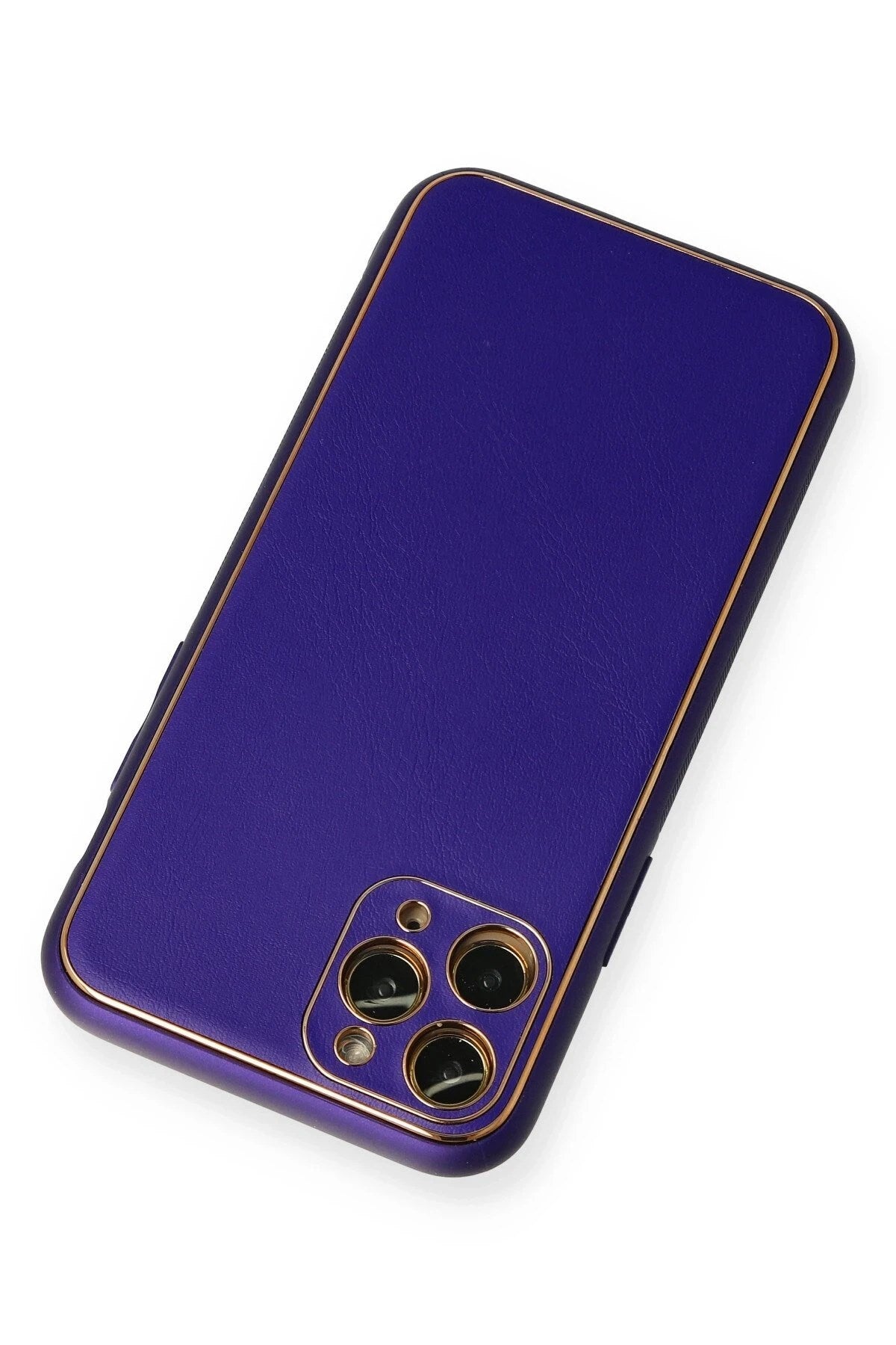 Mey İthalat® iPhone 11 Pro Kılıf Coco Deri Silikon Kapak - Mor