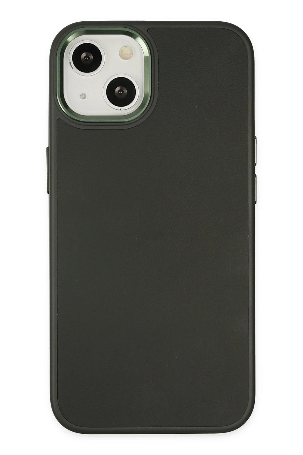 Mey İthalat® iPhone 14 Plus Kılıf Asya Deri Silikon - Koyu Yeşil