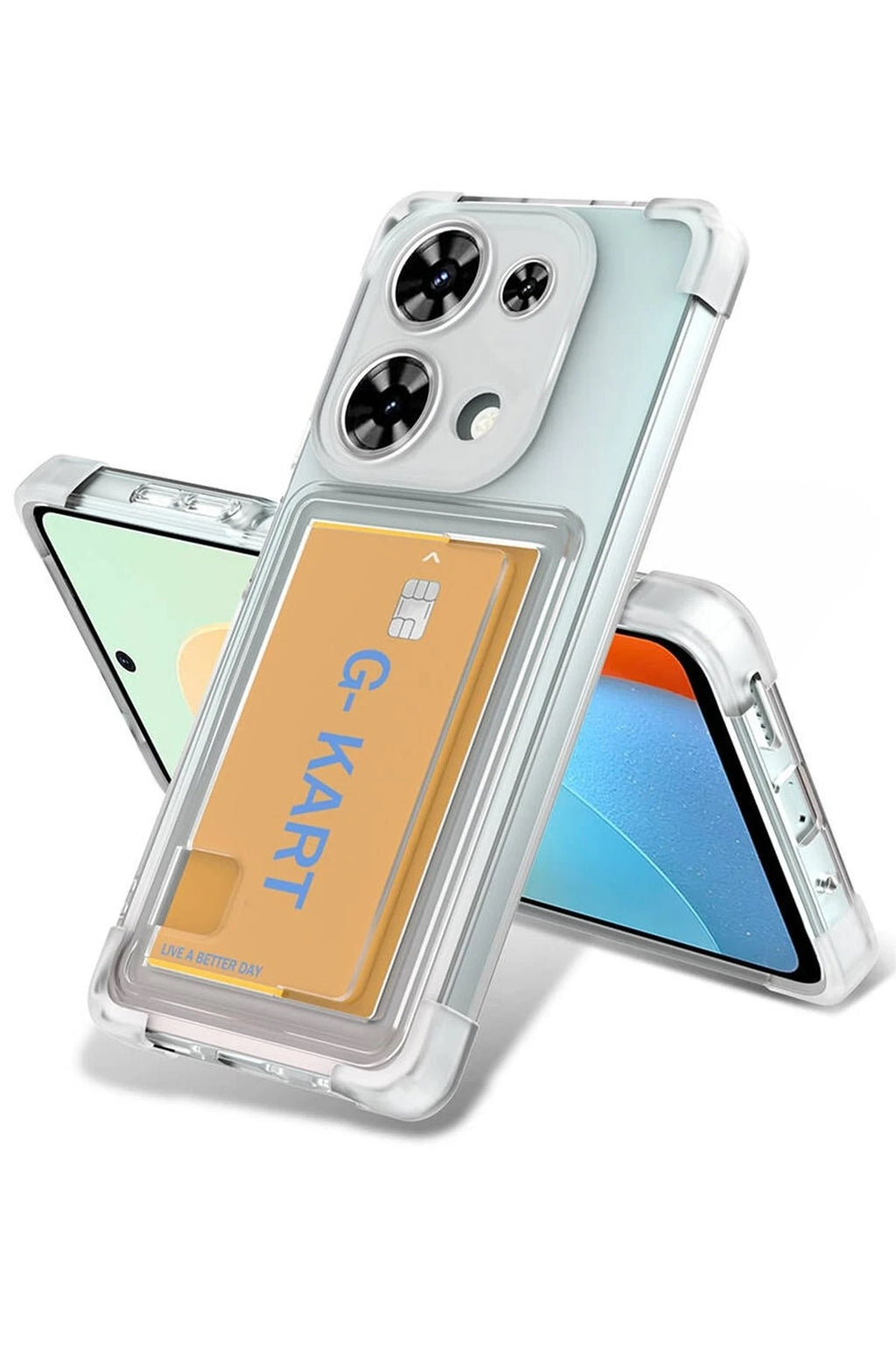 Mey İthalat® Redmi Note 13 Pro 4G Kılıf Kart Şeffaf Silikon - Şeffaf