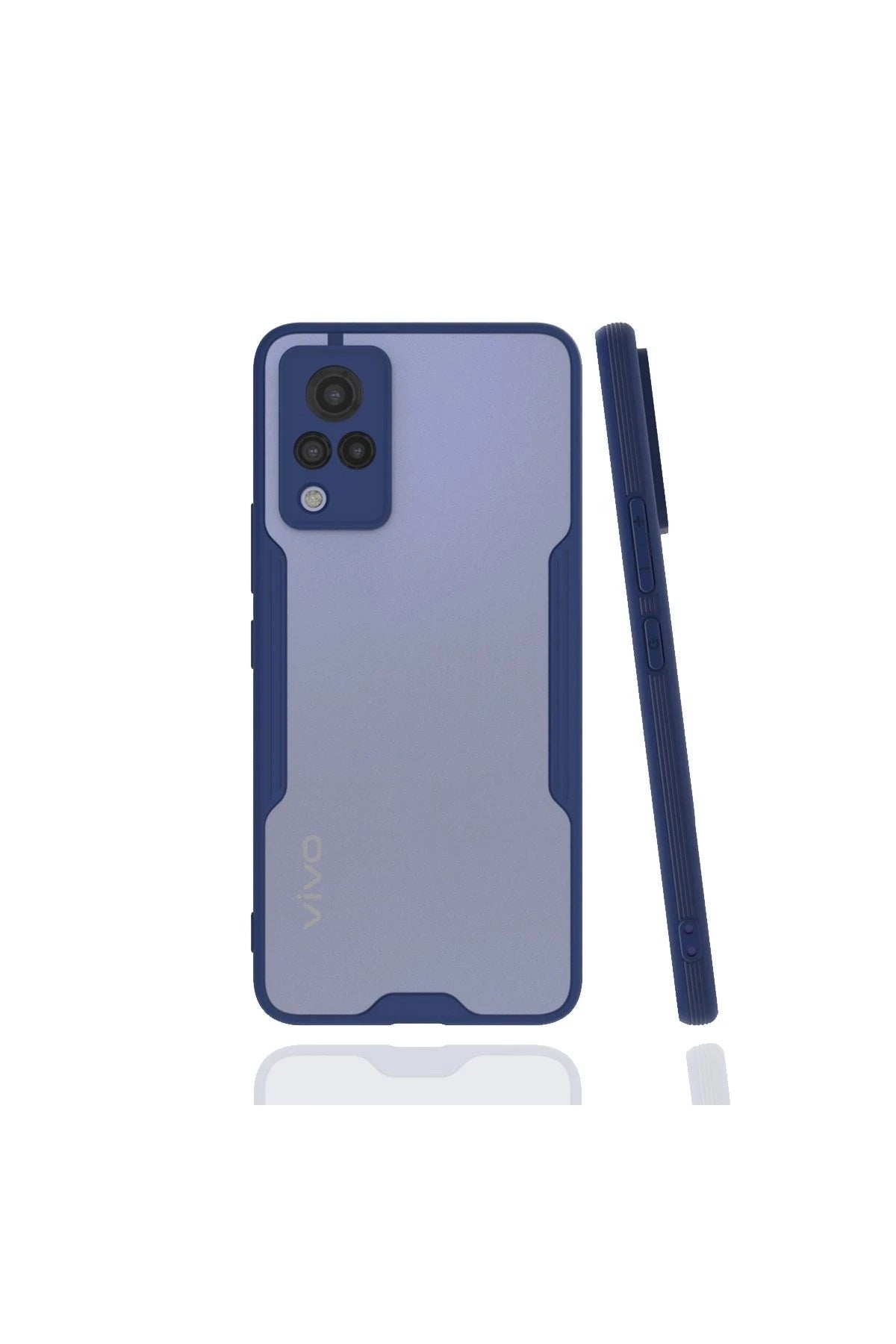 Mey İthalat® Vivo V21 Kılıf Platin Silikon - Lacivert