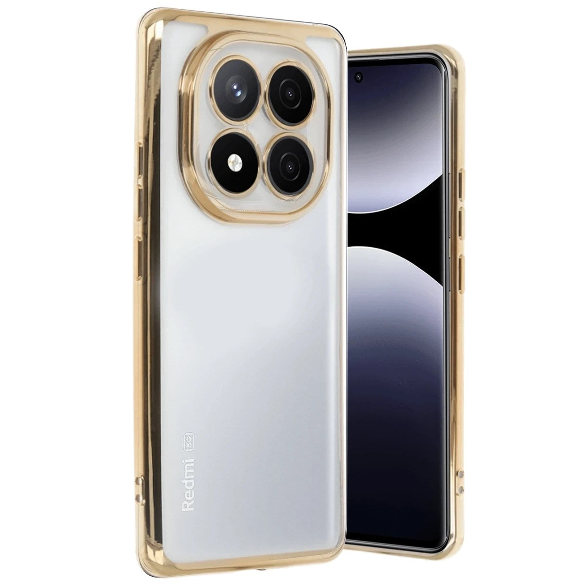 Mey İthalat® Redmi Note 14 Pro 4G Kılıf Lensli Silikon - Gold