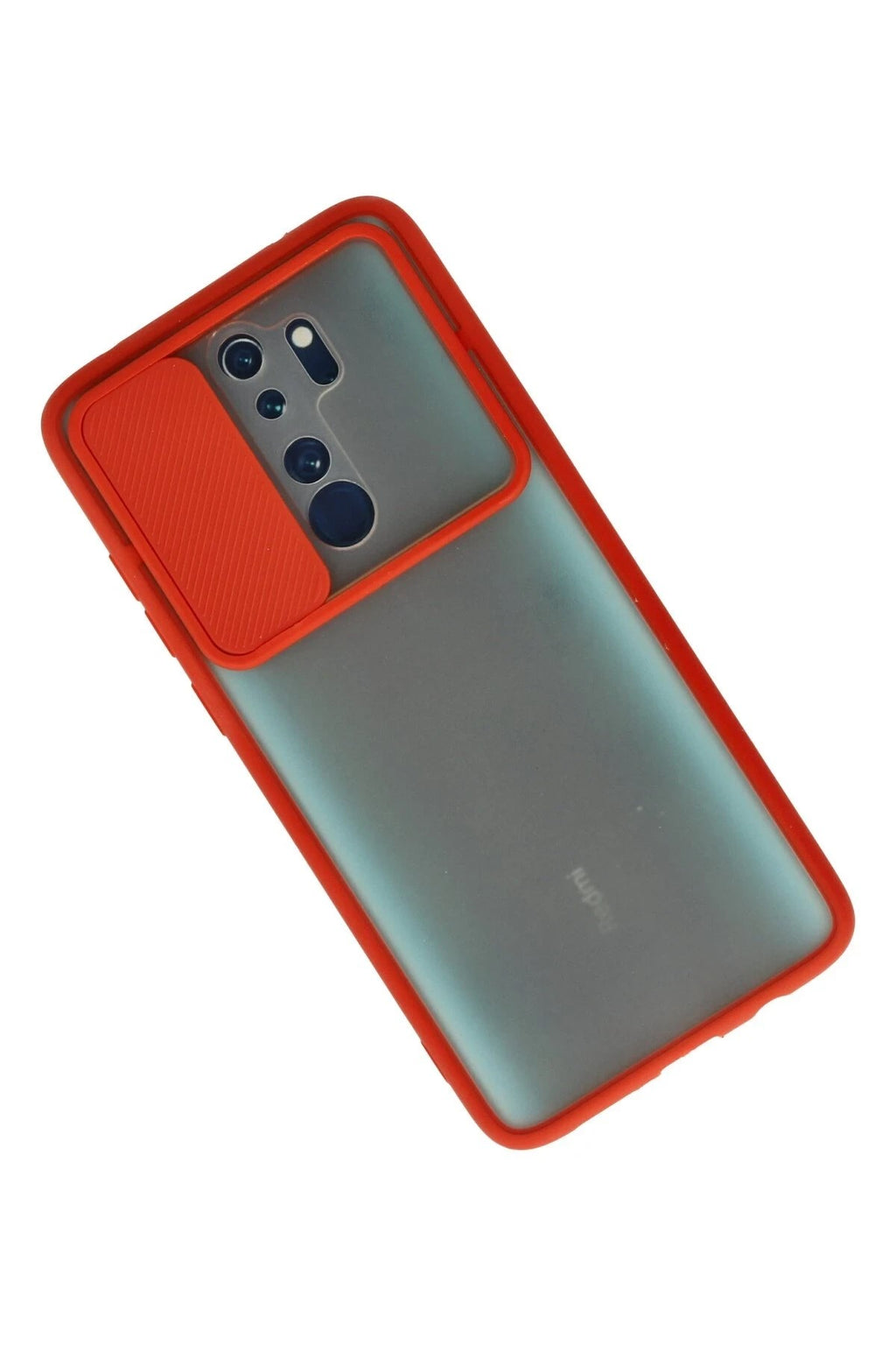 Mey İthalat® Redmi Note 8 Pro Kılıf Palm Buzlu Kamera Sürgülü Silikon - Kırmızı