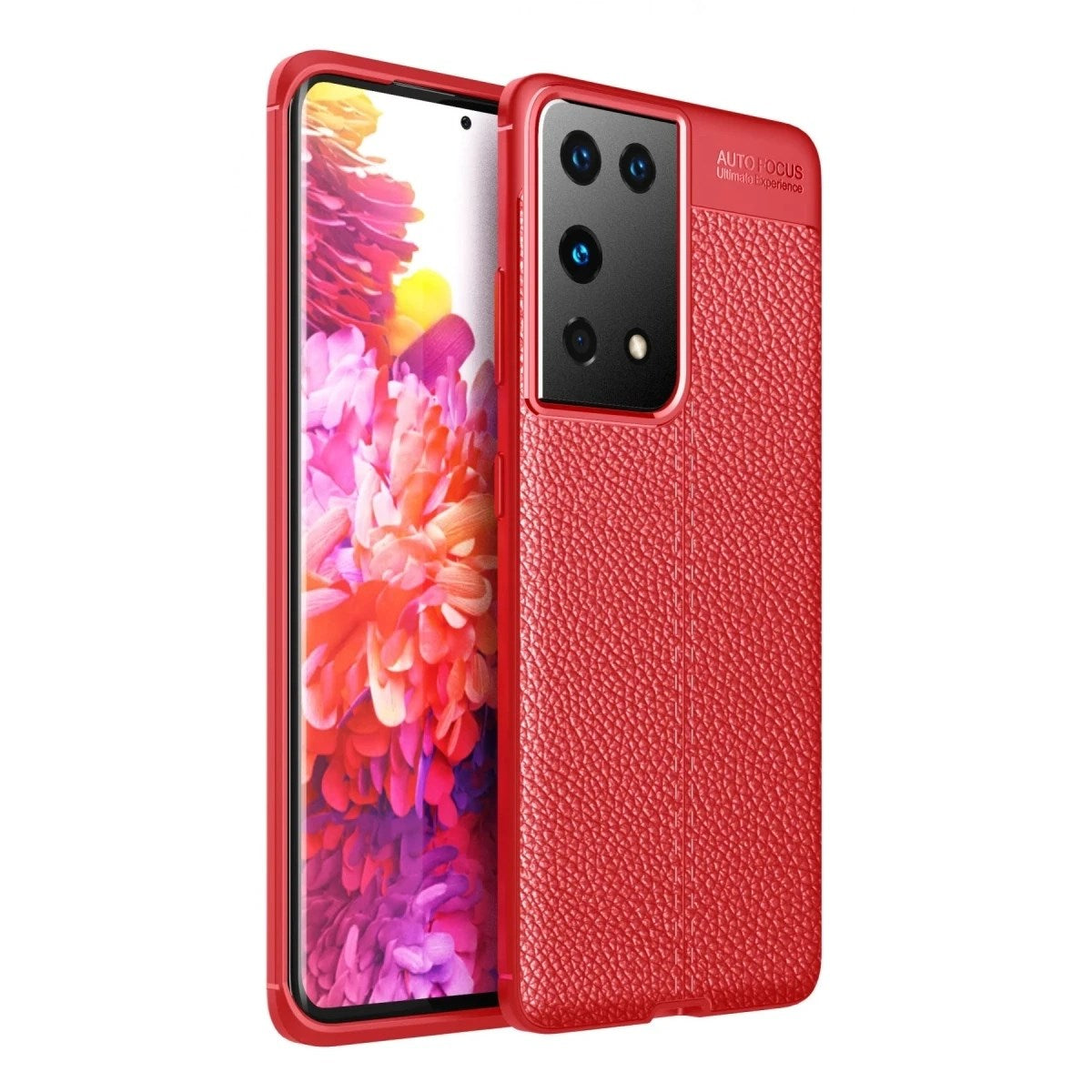 Mey İthalat® Samsung Galaxy S21 Ultra Kılıf Auto Focus Kapak - Kırmızı