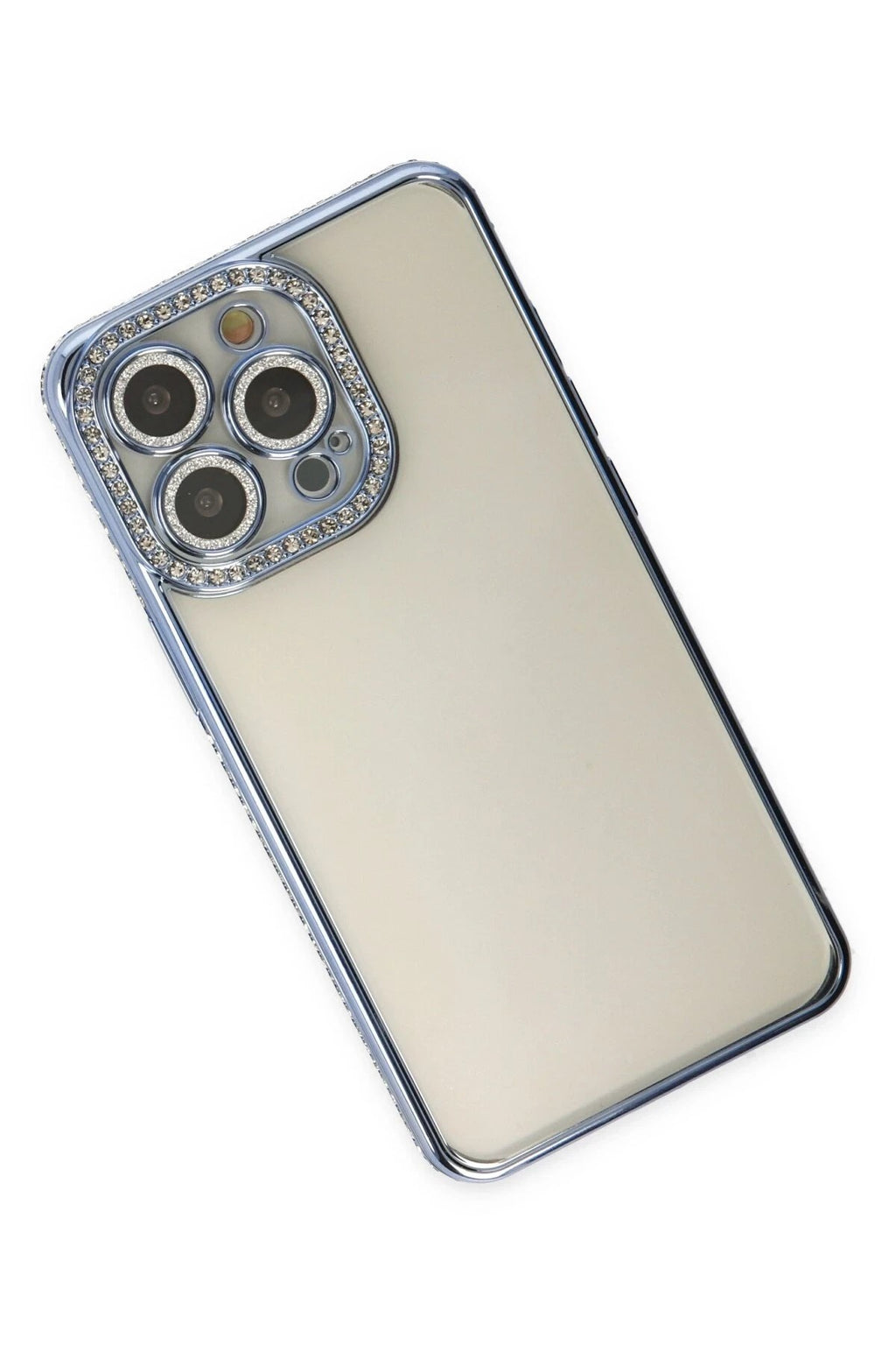 Mey İthalat® iPhone 14 Pro Kılıf Joke Taşlı Silikon - Mavi