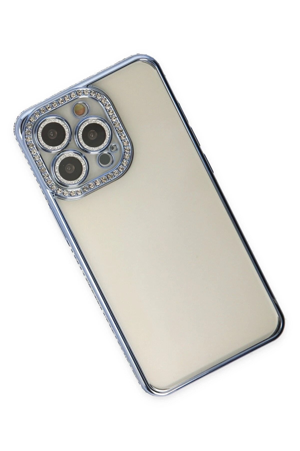 Mey İthalat® iPhone 14 Pro Kılıf Joke Taşlı Silikon - Mavi