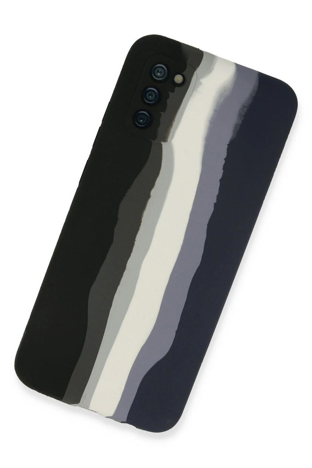Mey İthalat® Samsung Galaxy A03S Kılıf Ebruli Lansman Silikon - Siyah-Lacivert