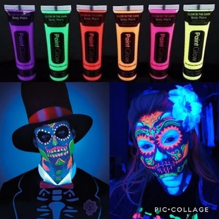 Mey İthalat® Neonlu Glow Parti Yüz Boyası 6 Renk 6 Adet