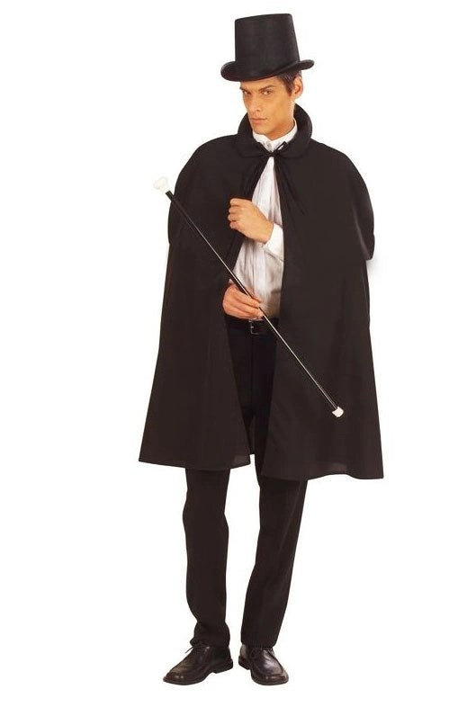 Mey İthalat® Siyah Sihirbaz Pelerini 120 cm ve Sihirbaz Şapkası 12 cm Yetişkin Boy