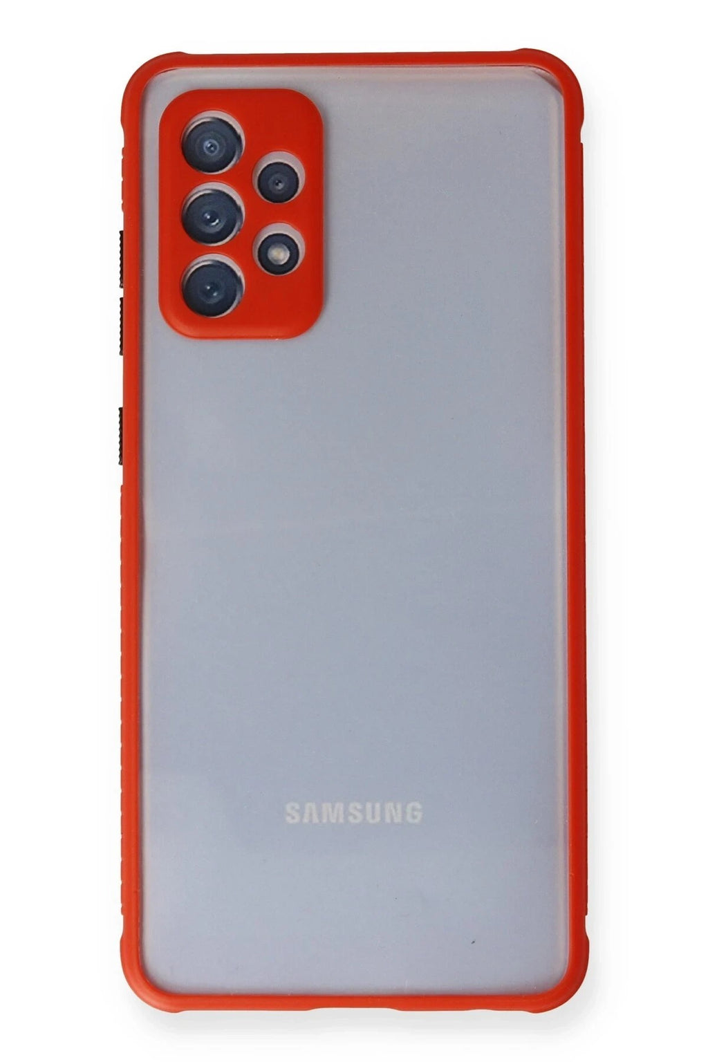 Mey İthalat® Samsung Galaxy A72 Kılıf Miami Şeffaf Silikon - Kırmızı