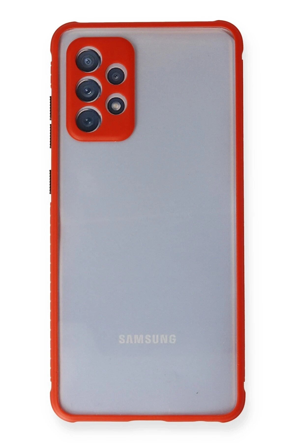 Mey İthalat® Samsung Galaxy A72 Kılıf Miami Şeffaf Silikon - Kırmızı