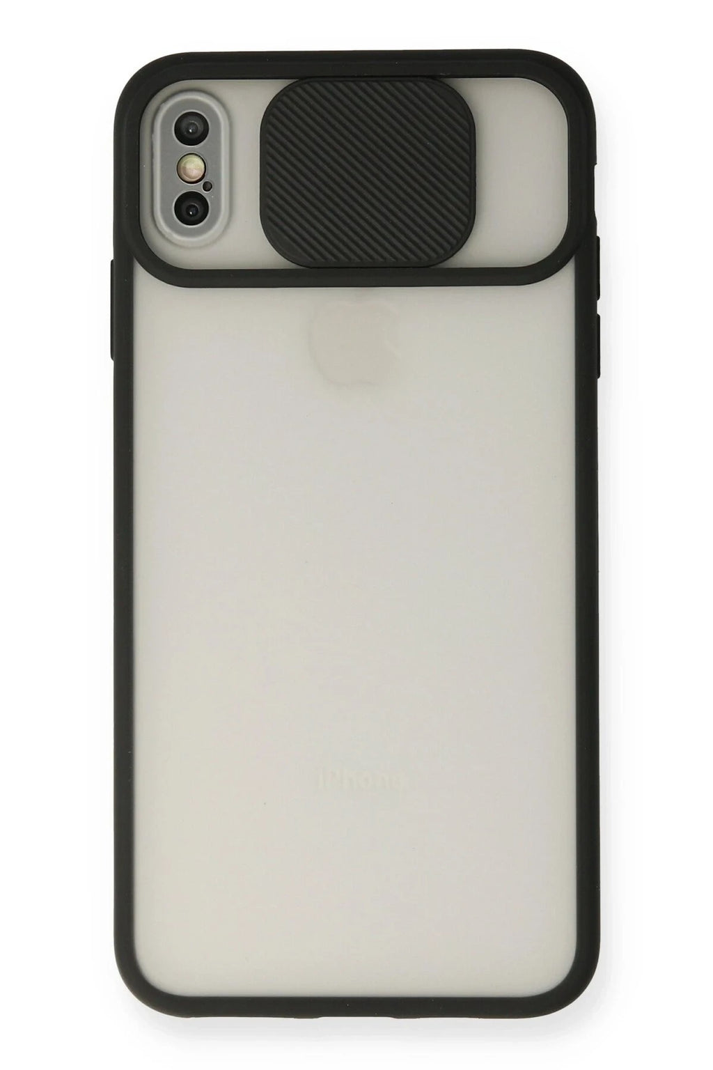 Mey İthalat® iPhone XS Max Kılıf Palm Buzlu Kamera Sürgülü Silikon - Siyah