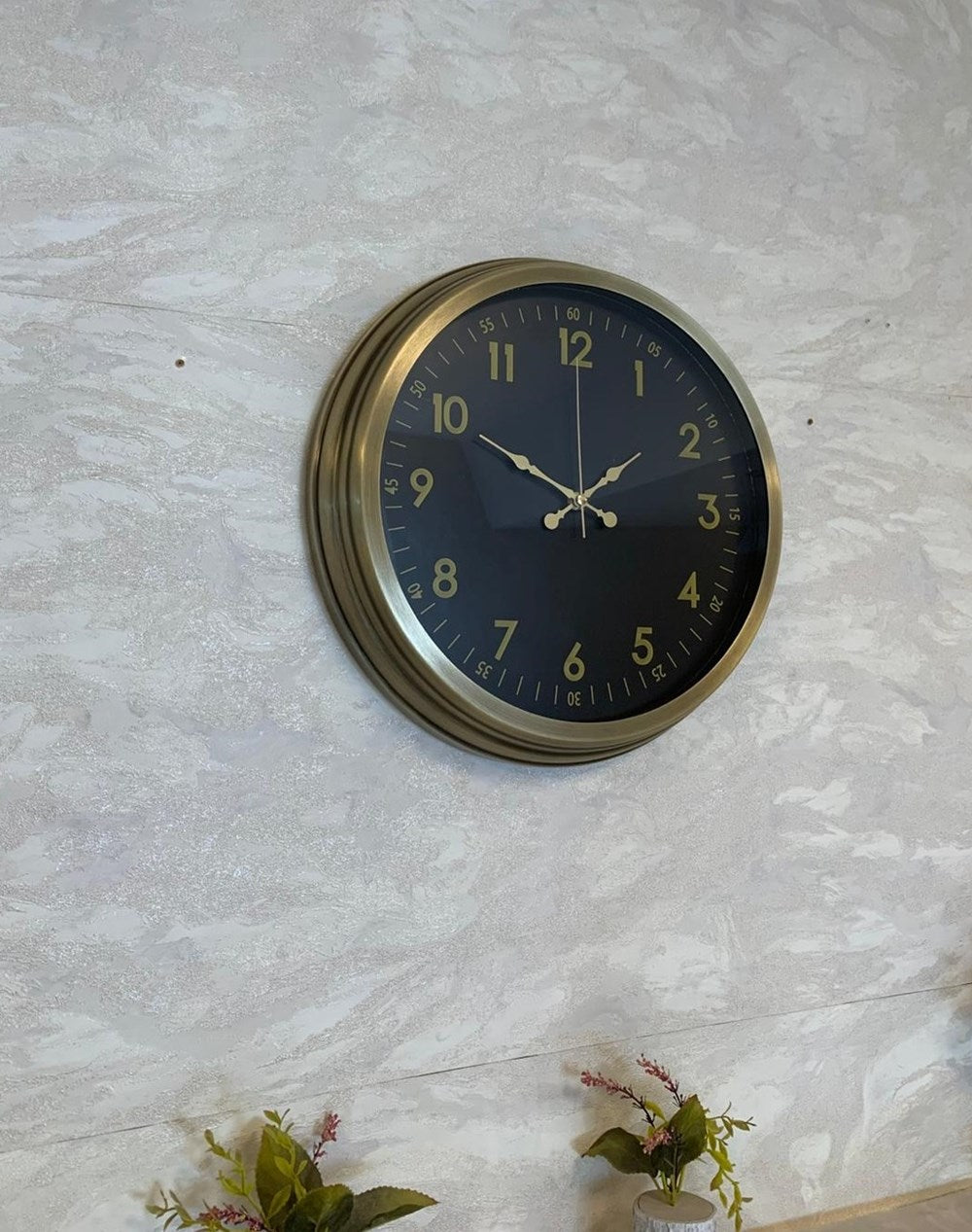 İhtişam Eskitme 40 Cm Metal Duvar Saati