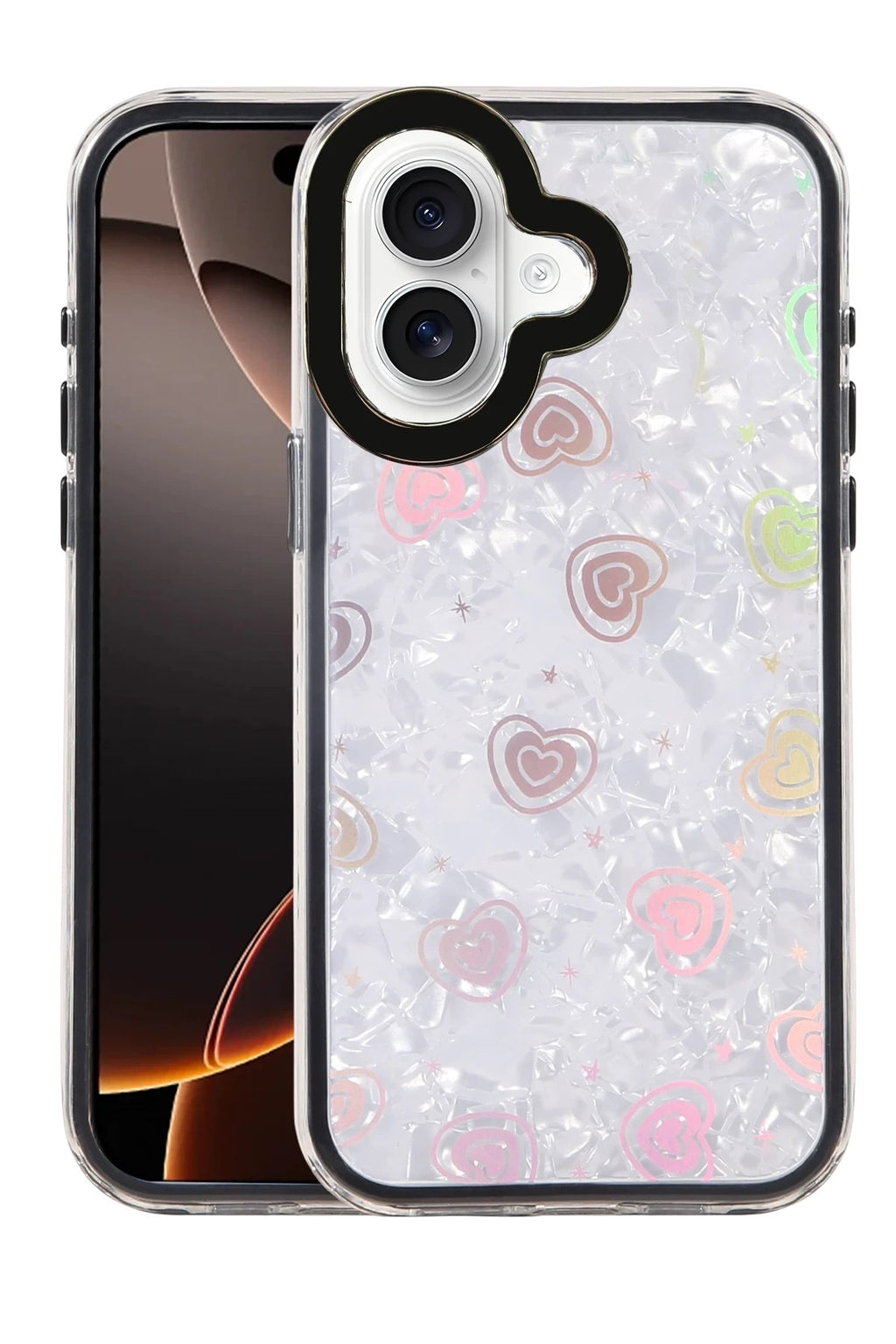 Mey İthalat® iPhone 16 Lumi Desenli Kapak - Siyah