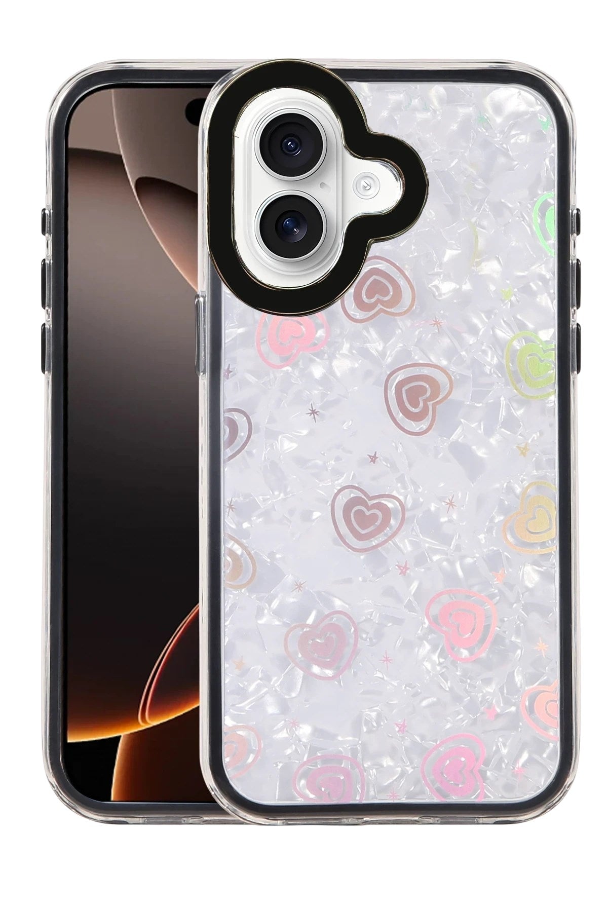 Mey İthalat® iPhone 16 Lumi Desenli Kapak - Siyah