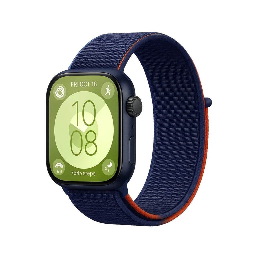 Mey İthalat® Huawei Fit 4 Hasırlı Cırtcırtlı Kordon - Lacivert-Turuncu