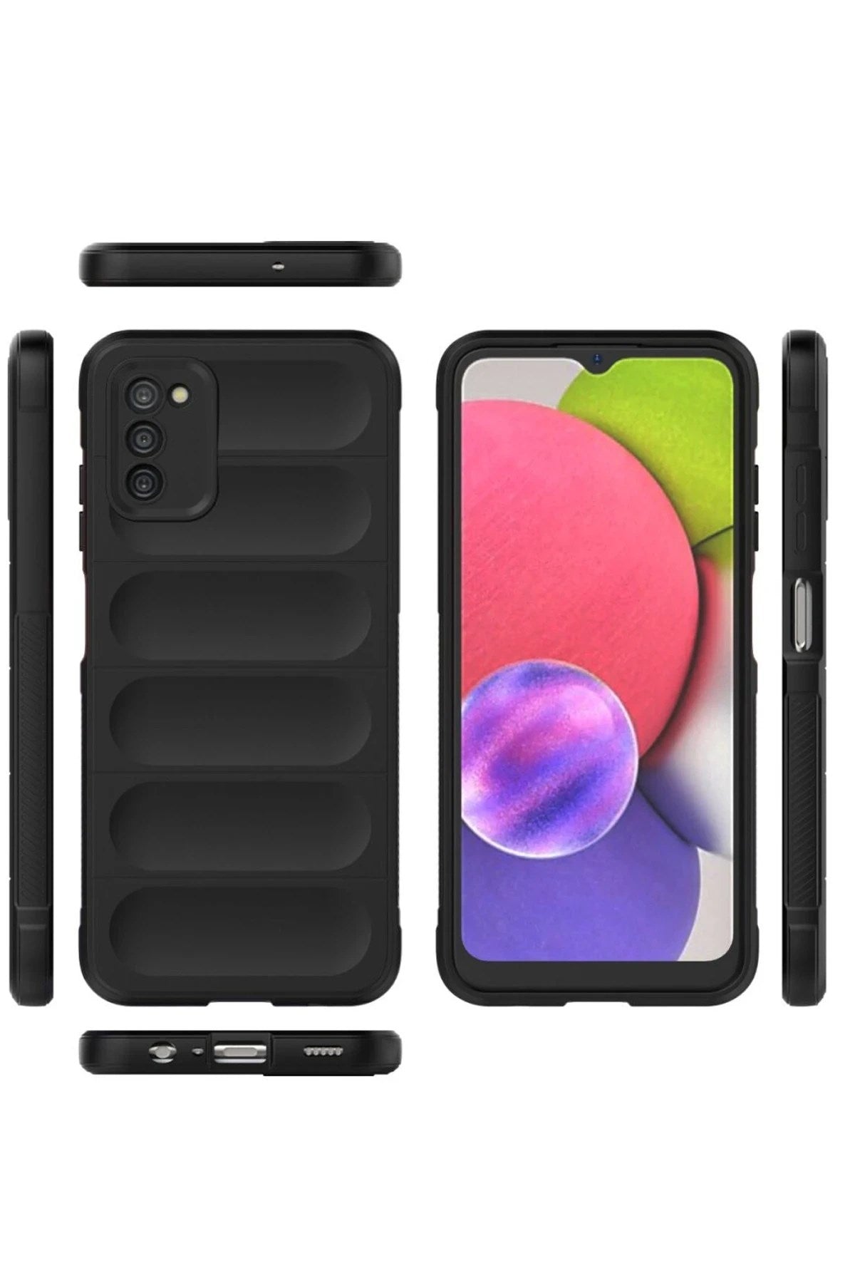 Mey İthalat® Samsung Galaxy A03S Kılıf Optimum Silikon - Siyah