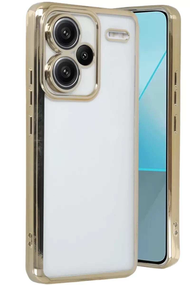 Mey İthalat® Redmi Note 13 Pro Plus Kılıf Lensli Silikon - Gold