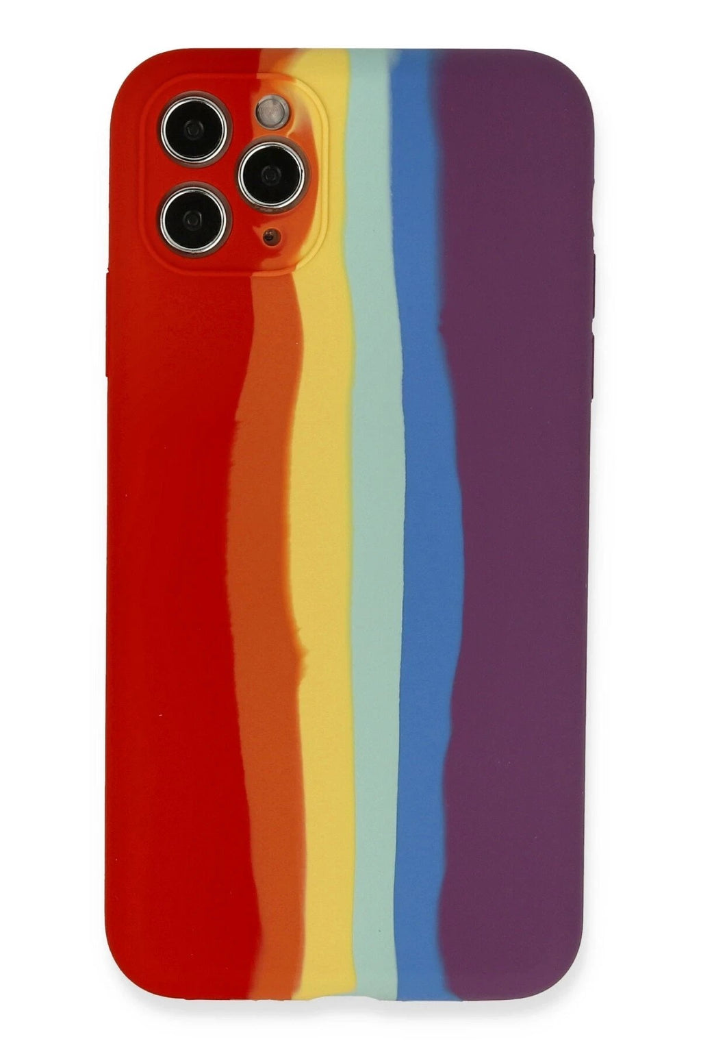Mey İthalat® iPhone 11 Pro Kılıf Ebruli Lansman Silikon - Kırmızı-Mor