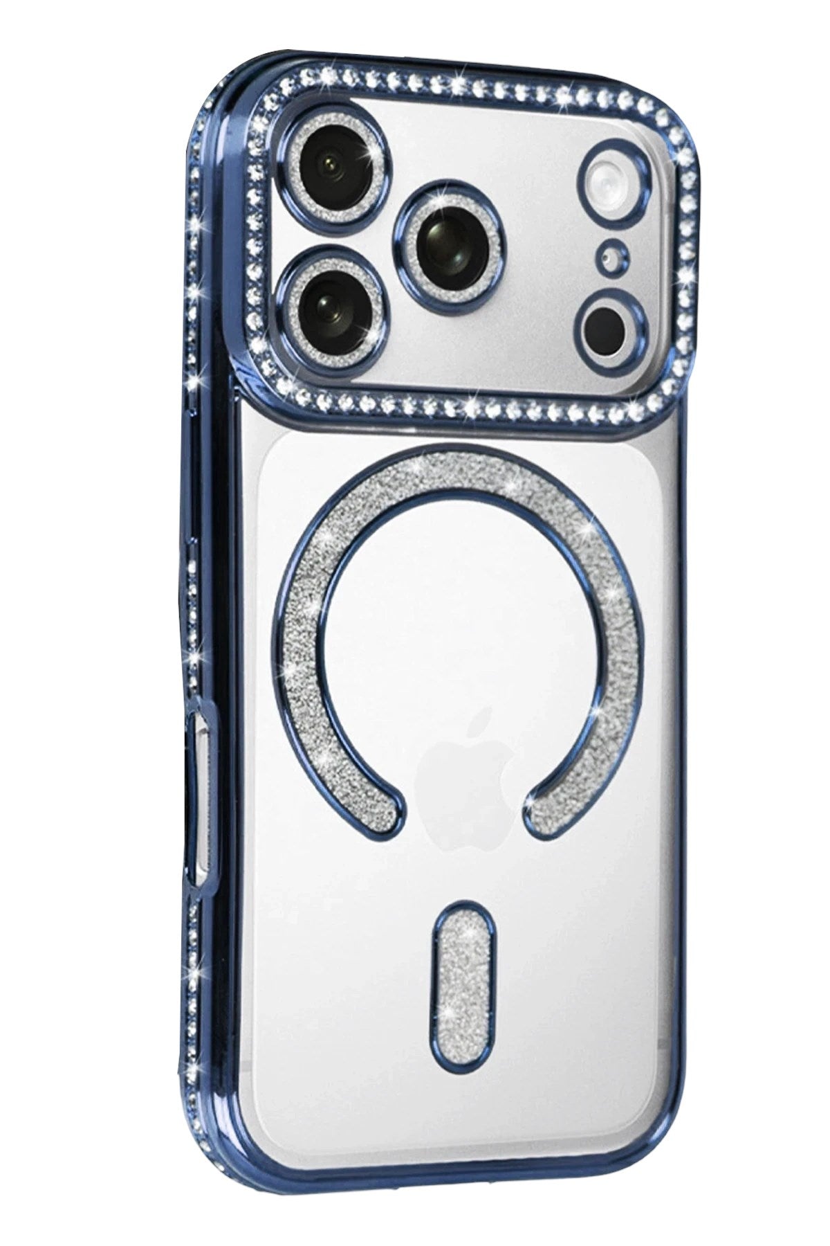 Mey İthalat® iPhone 17 Pro Joke Simli Magneticsafe Kılıf - Mavi