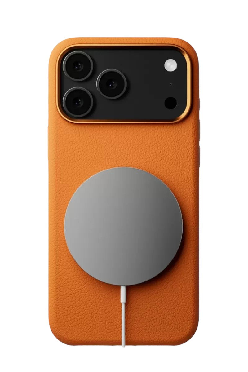 Mey İthalat® iPhone 17 Pro Max Wonder Deri Magsafe Kapak - Turuncu