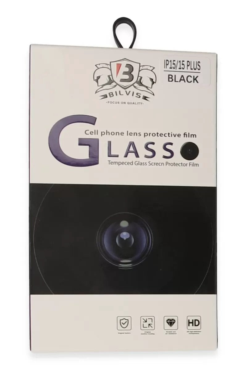 Mey İthalat® iPhone 15 Bilvis Titan Kamera Lens - Siyah