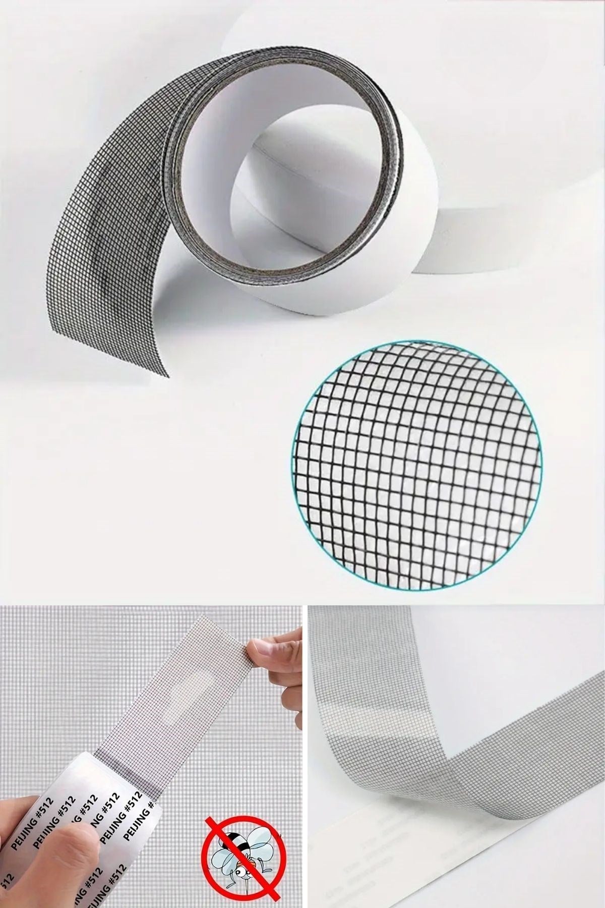 Güçlü Yapışkanlı Pencere Sineklik Tamir Bandı, Sineklik Tamir, Böcek Önleyici Yama Bandı 2 mt x 5 cm