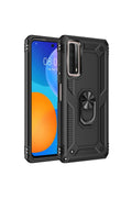 Mey İthalat® Huawei P Smart 2021 Kılıf Sofya Yüzüklü Silikon Kapak - Siyah